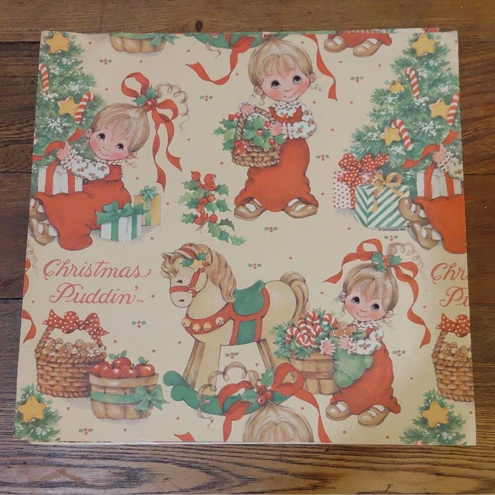 Lot Of 5 Vintage Wrapping Paper Sheets